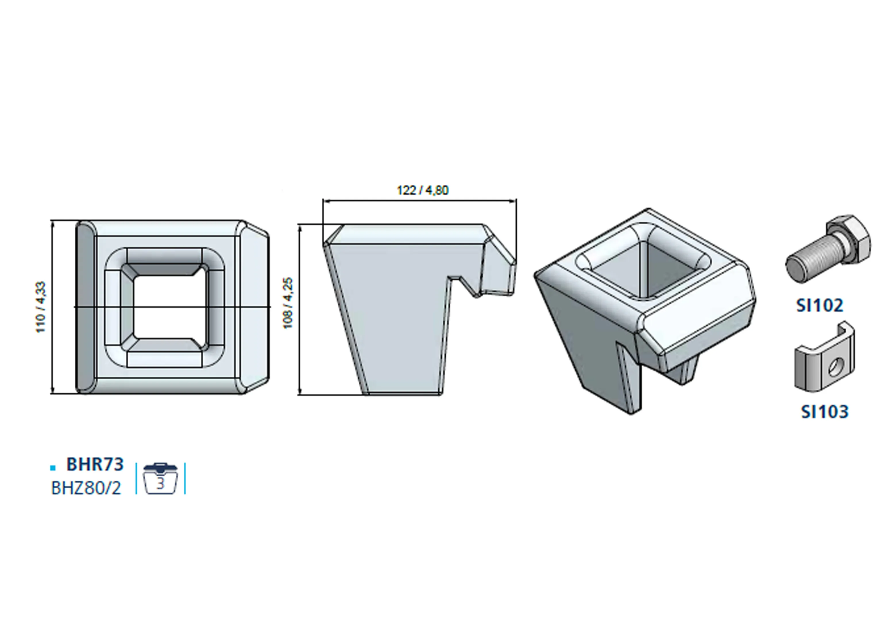 BETEK BFZ80 Kazıcı Tırnak Adaptörü